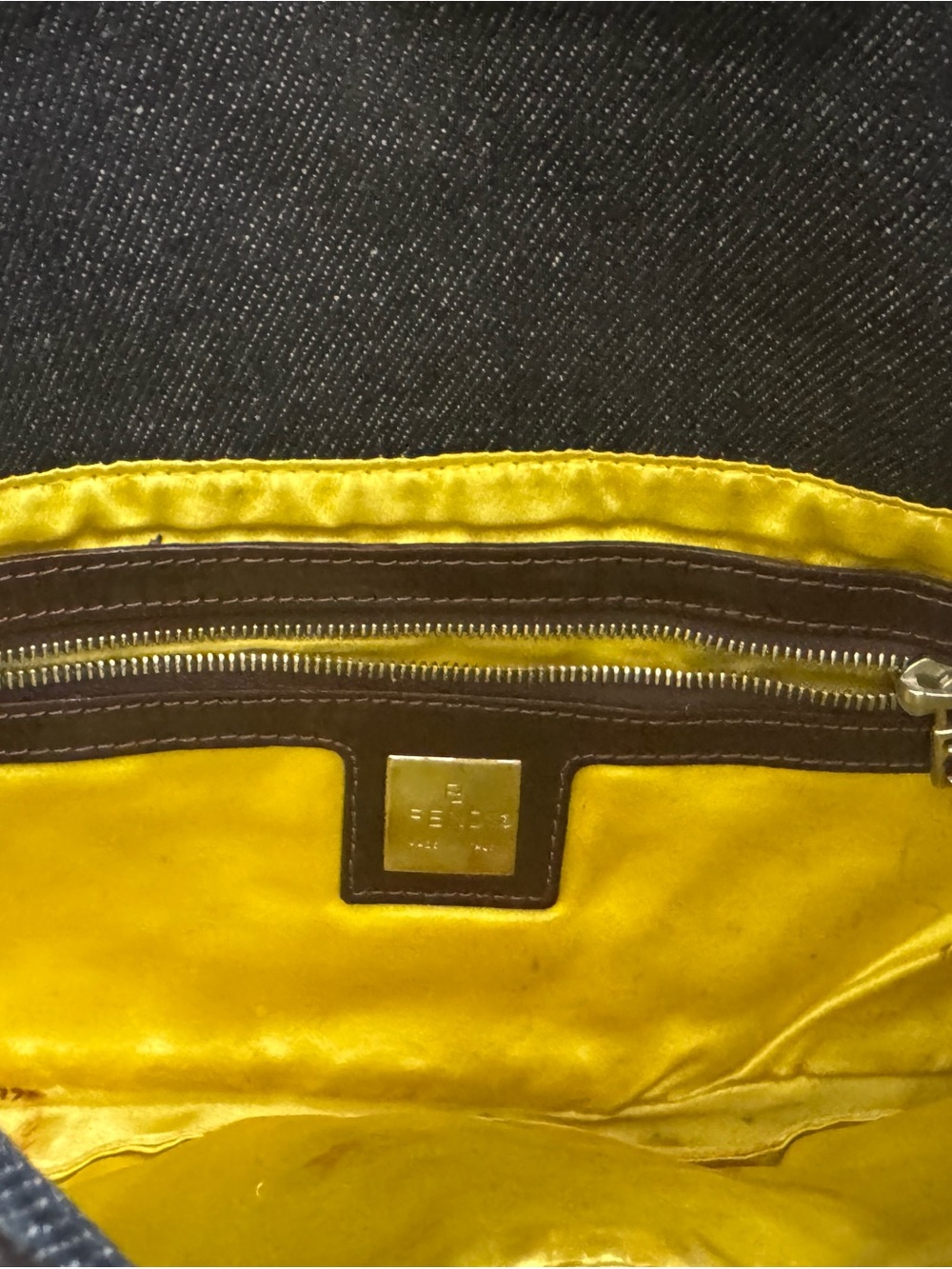 Fendi Denim Mini Baguette with Multicolor Beaded Floral Embroidery - Picture 5 of 7